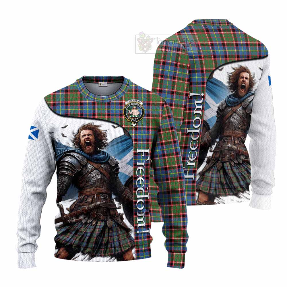 Tartan Vibes Clothing Aikenhead Crest Tartan Knitted Sweater Inspired by the Freedom of Scottish Warrior