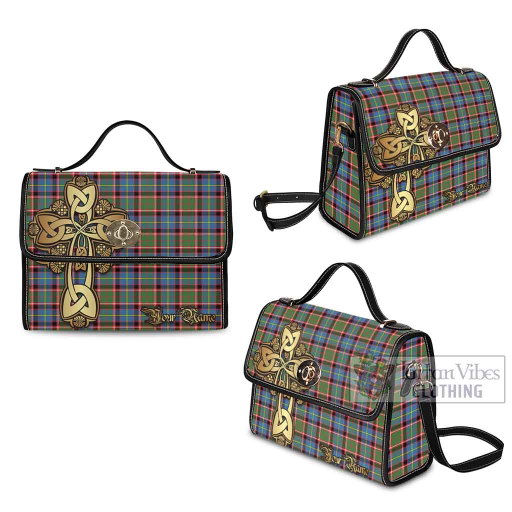 Aikenhead Tartan Waterproof Canvas Bag Golden Thistle Celtic Cross Style - Tartan Vibes Clothing