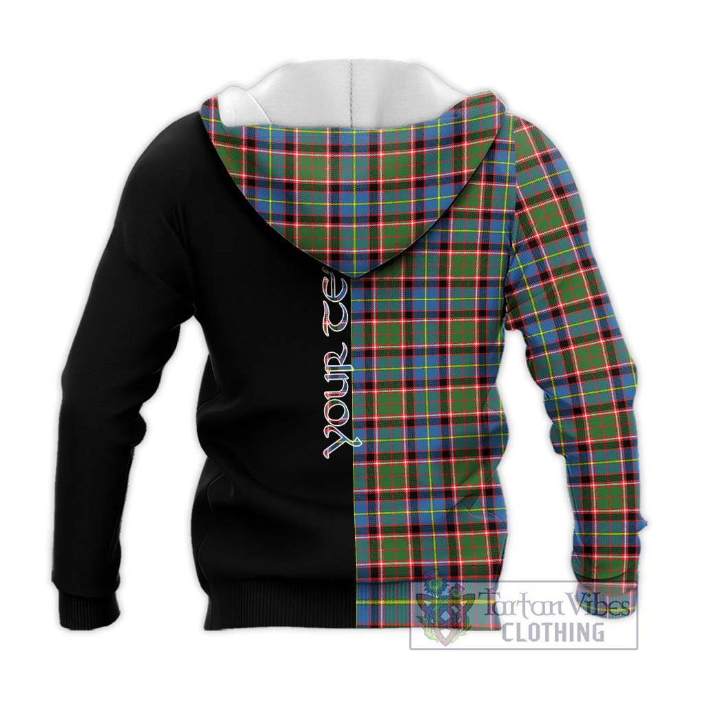 Aikenhead Tartan Knitted Hoodie with Family Crest and Half Of Me Style - Tartanvibesclothing Shop