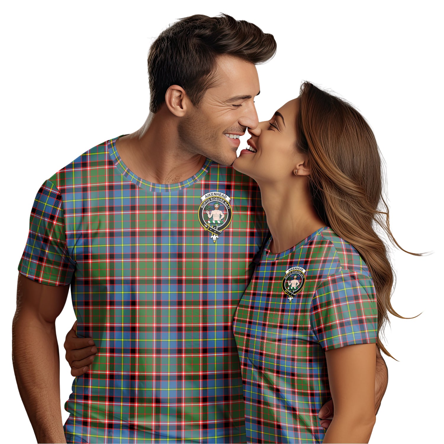 Aikenhead Tartan T-Shirt with Family Crest - Tartanvibesclothing