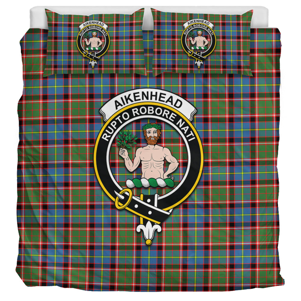 Aikenhead Tartan Bedding Set with Family Crest - Tartan Vibes Clothing