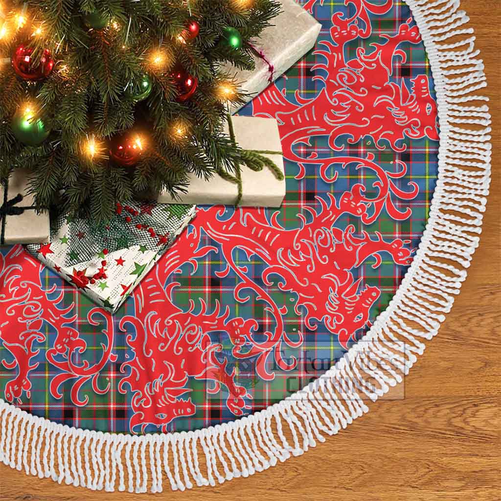 Tartan Vibes Clothing Aikenhead Tartan Christmas Tree Skirt Lion Rampant Style