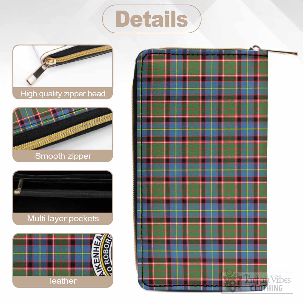 Aikenhead Tartan Women's Leather Wallet with Family Crest - Tartan Vibes Clothing