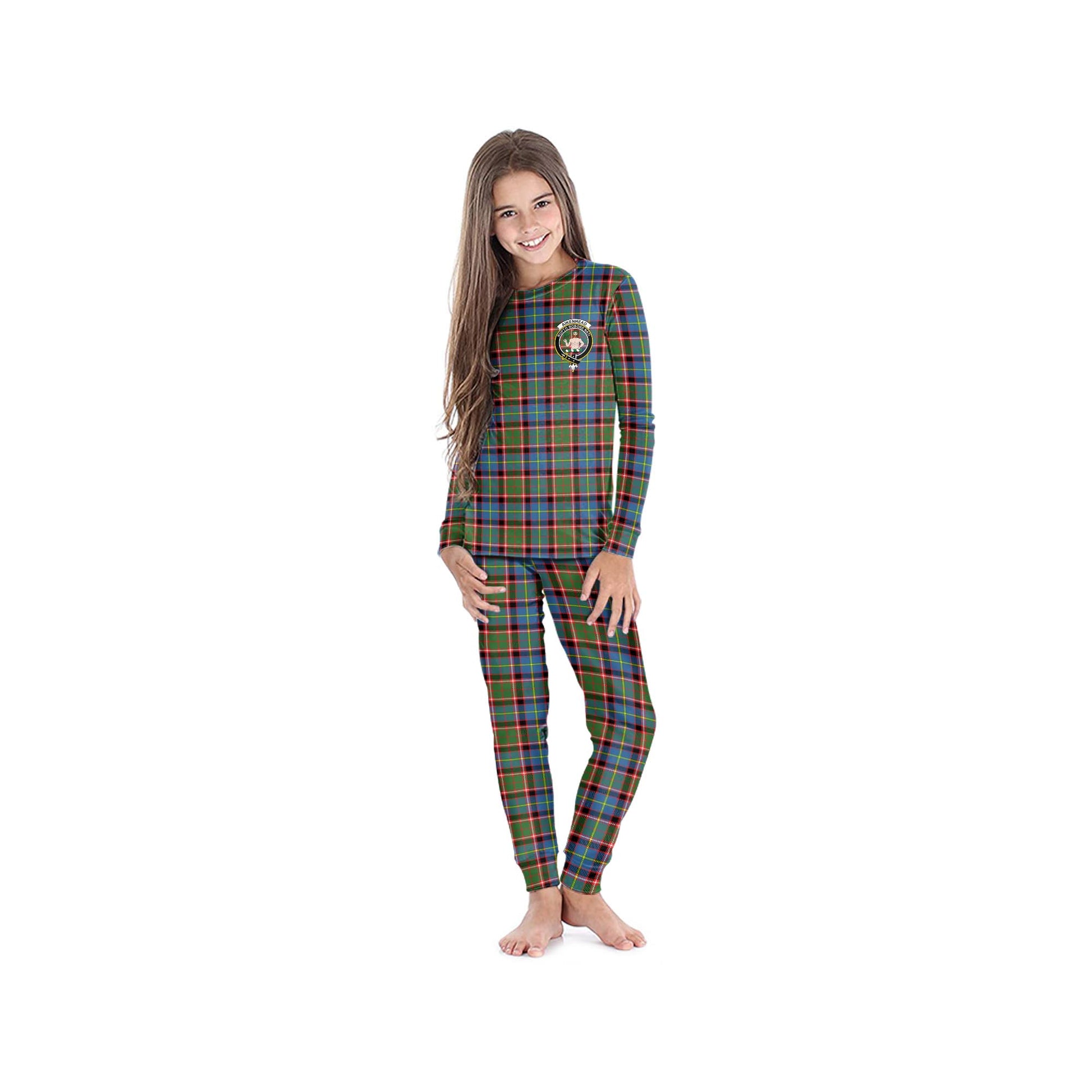 Aikenhead Tartan Pajamas Family Set with Family Crest - Tartan Vibes Clothing