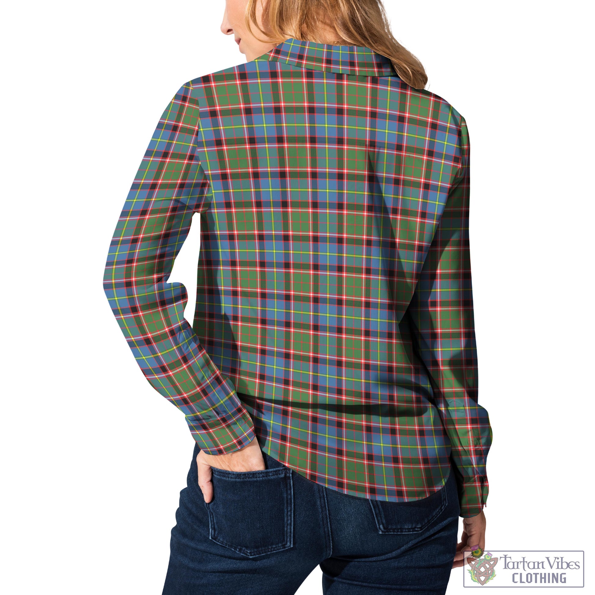 Tartan Vibes Clothing Aikenhead Tartan Womens Casual Shirt with Family Crest