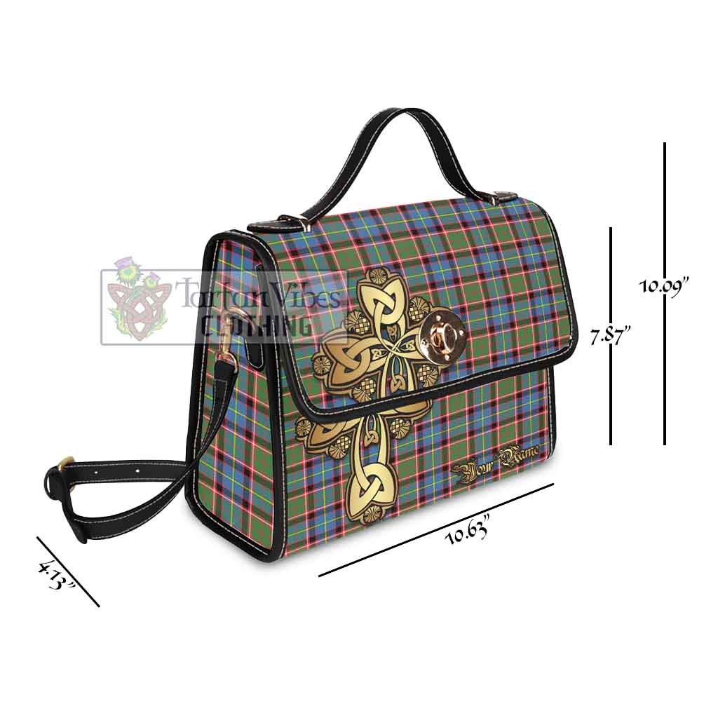 Aikenhead Tartan Waterproof Canvas Bag Golden Thistle Celtic Cross Style - Tartan Vibes Clothing