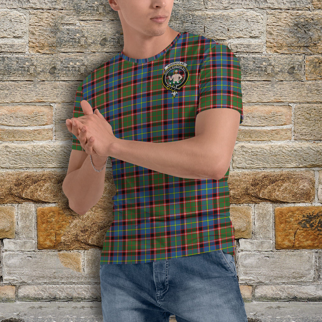 Aikenhead Tartan T-Shirt with Family Crest - Tartanvibesclothing