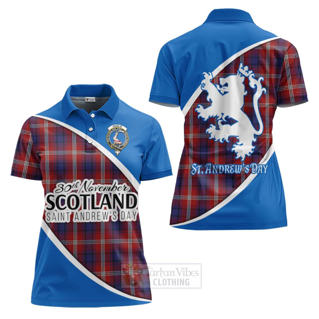 Tartan Vibes Clothing Ainslie Family Crest Tartan Women's Polo Shirt Celebrate Saint Andrew's Day in Style