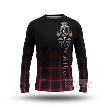 Ainslie Tartan Long Sleeve T-Shirt Featuring Alba Gu Brath Family Crest Celtic Inspired