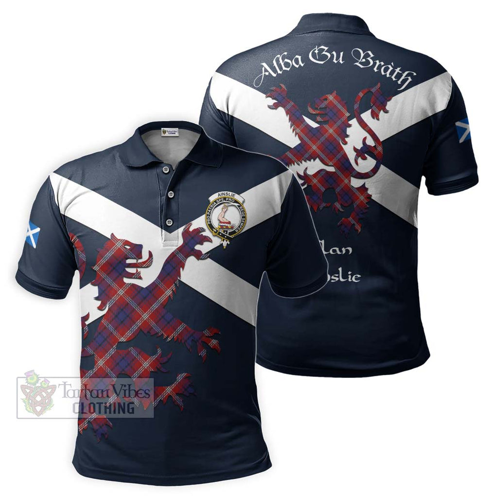 Tartan Vibes Clothing Ainslie Tartan Lion Rampant Polo Shirt – Proudly Display Your Heritage with Alba Gu Brath and Clan Name