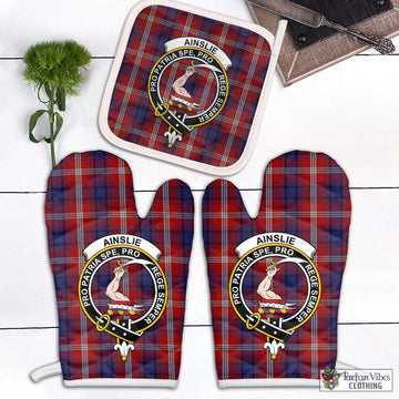 Ainslie Tartan Combo Oven Mitt & Pot-Holder with Family Crest