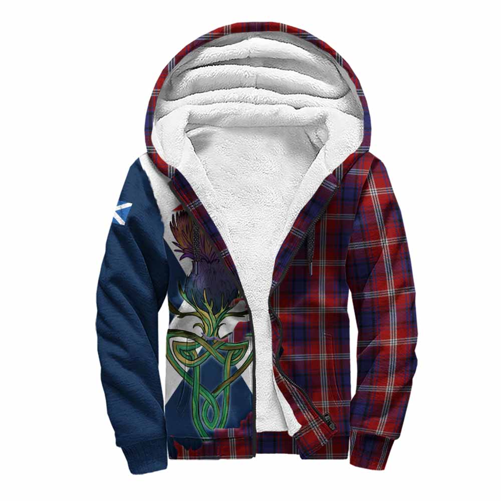 Ainslie Tartan Family Crest Sherpa Hoodie Scottish Thistle Celtic Inspired Unisex S - Tartan Vibes Clothing