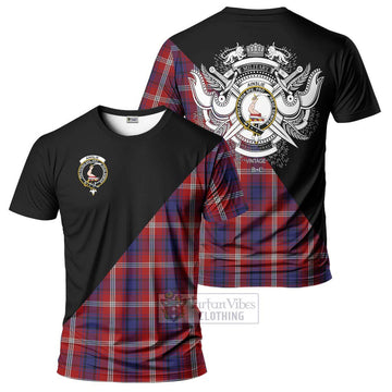 Ainslie Tartan T-Shirt with Family Crest and Military Logo Style