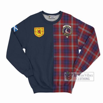 Ainslie Tartan Sweatshirt Alba with Scottish Lion Royal Arm Half Style