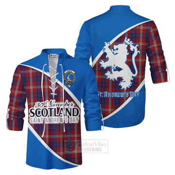 Ainslie Family Crest Tartan Ghillie Kilt Shirt Celebrate Saint Andrew's Day in Style