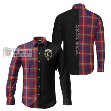 Ainslie Tartan Long Sleeve Button Shirt with Family Crest and Half Of Me Style