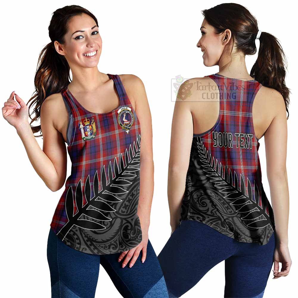 Tartan Vibes Clothing Ainslie Crest Tartan Women's Racerback Tanks with New Zealand Silver Fern Half Style