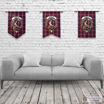 Ainslie Tartan Gonfalon, Tartan Banner with Family Crest