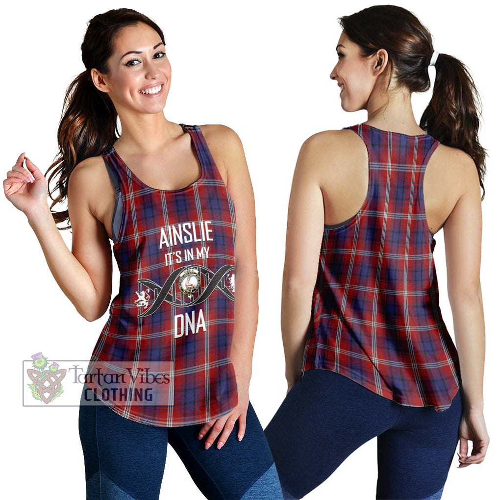 Ainslie Tartan Women's Racerback Tanks with Family Crest DNA In Me Style 4XL - Tartanvibesclothing Shop