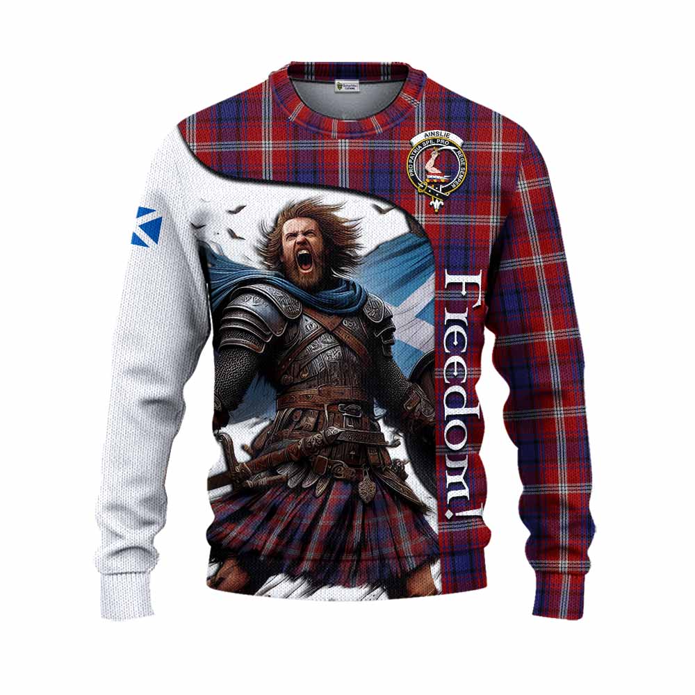 Tartan Vibes Clothing Ainslie Crest Tartan Knitted Sweater Inspired by the Freedom of Scottish Warrior