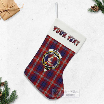 Ainslie Tartan Family Crest Christmas Stocking with Personalized Text