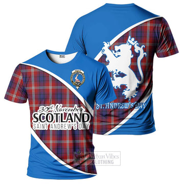 Ainslie Family Crest Tartan T-Shirt Celebrate Saint Andrew's Day in Style