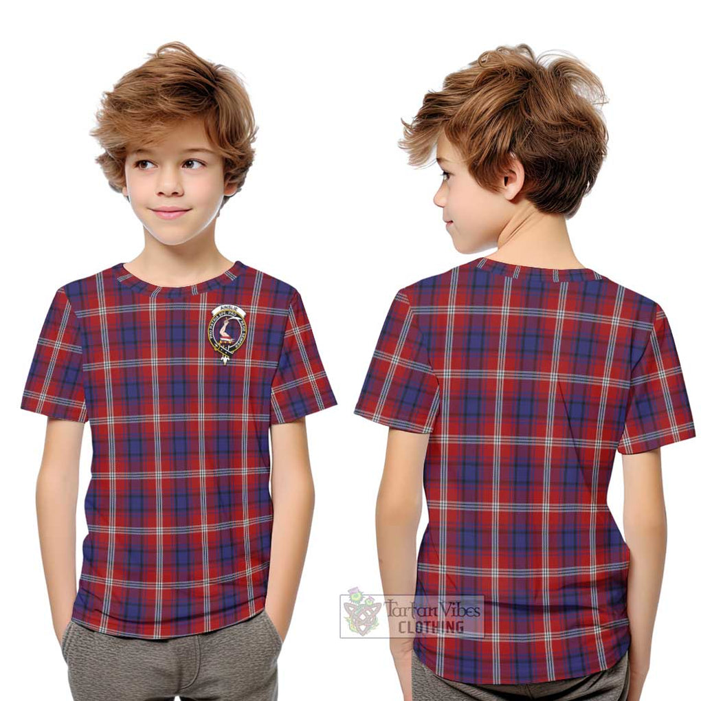 Ainslie Tartan Kid T-Shirt with Family Crest Youth XL Size14 - Tartanvibesclothing Shop