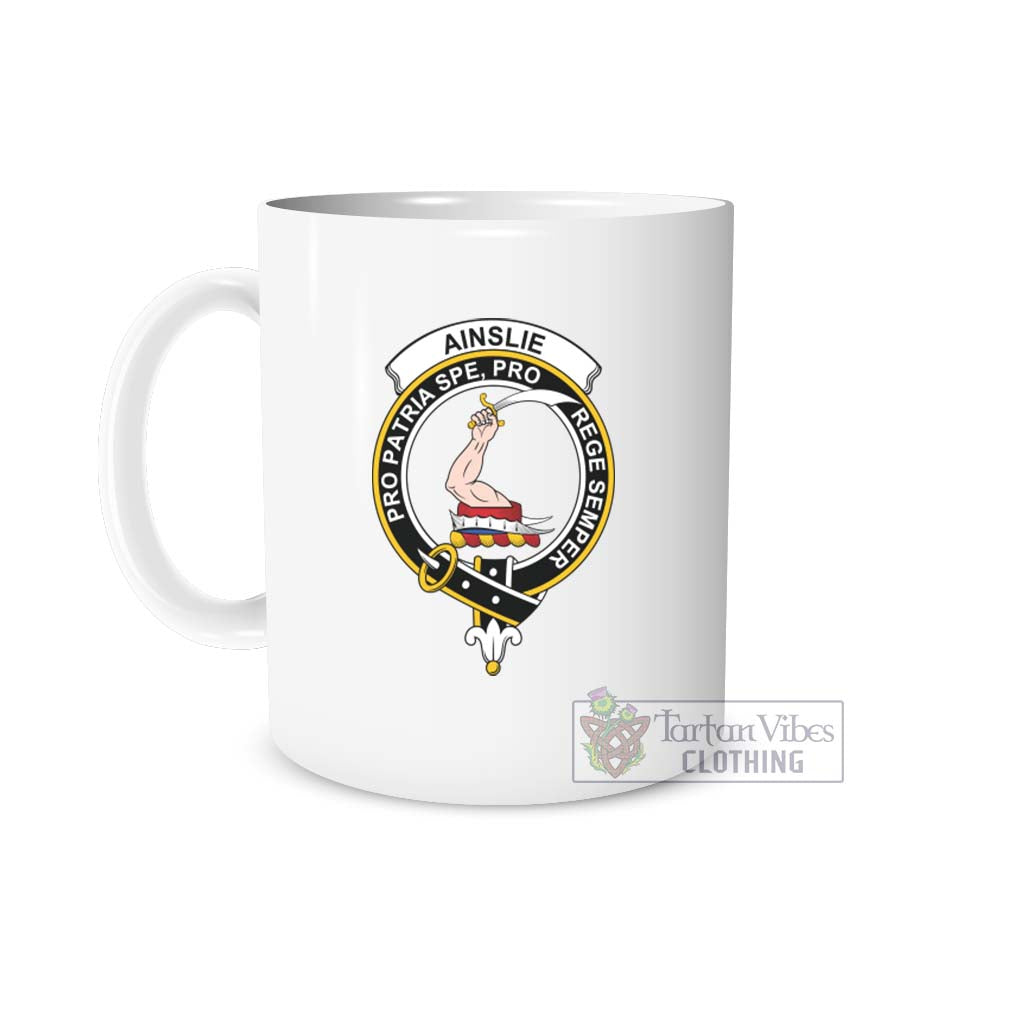 Ainslie Family Crest Ceramic Mug One Size 11oz size - 2D-tartanvibesclothing