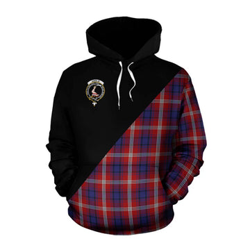 Ainslie Tartan Cotton Hoodie with Family Crest and Military Logo Style