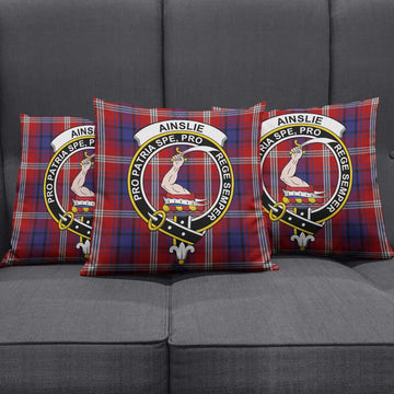 Ainslie Tartan Pillow Cover with Family Crest