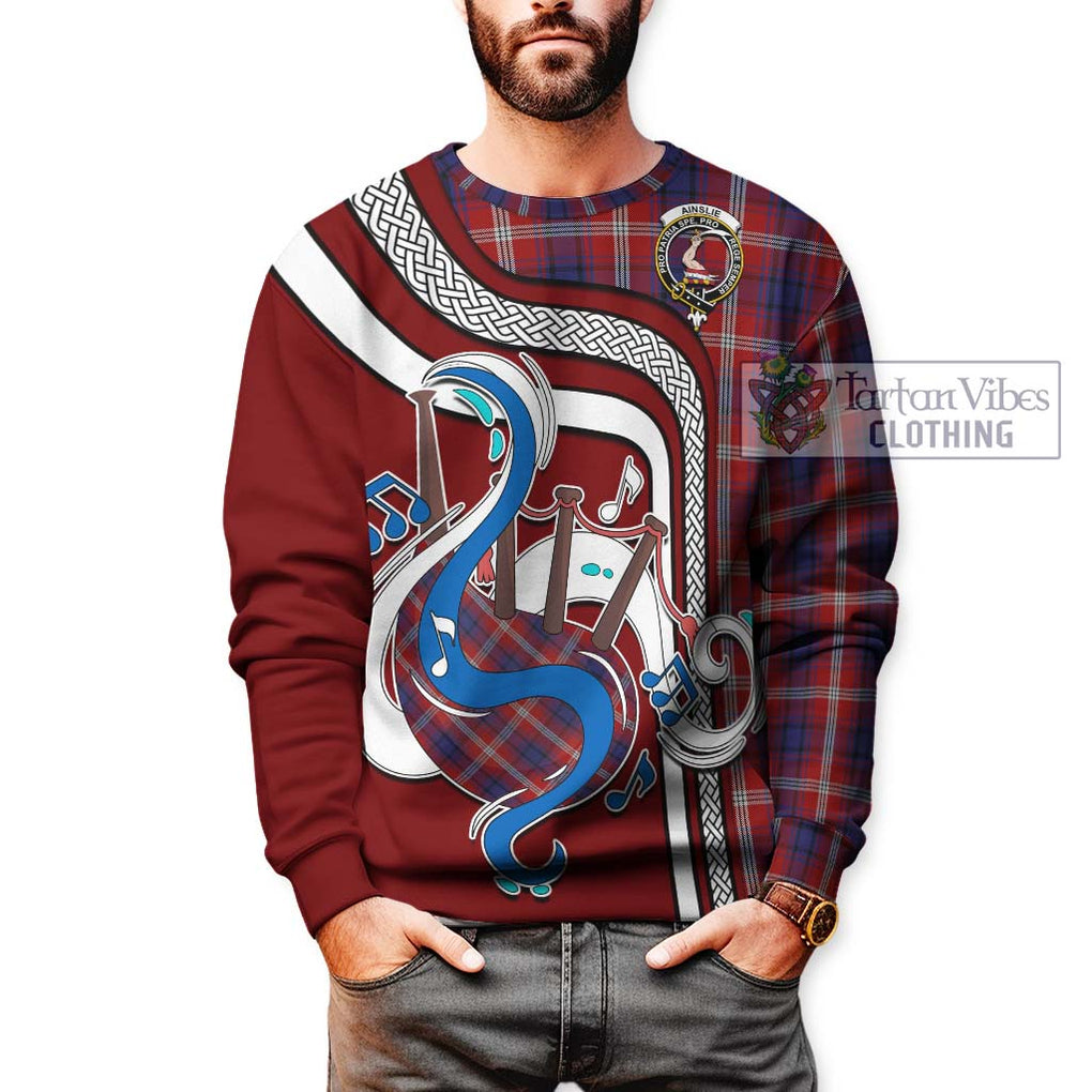 Ainslie Tartan Sweatshirt with Epic Bagpipe Style Unisex - Tartanvibesclothing Shop