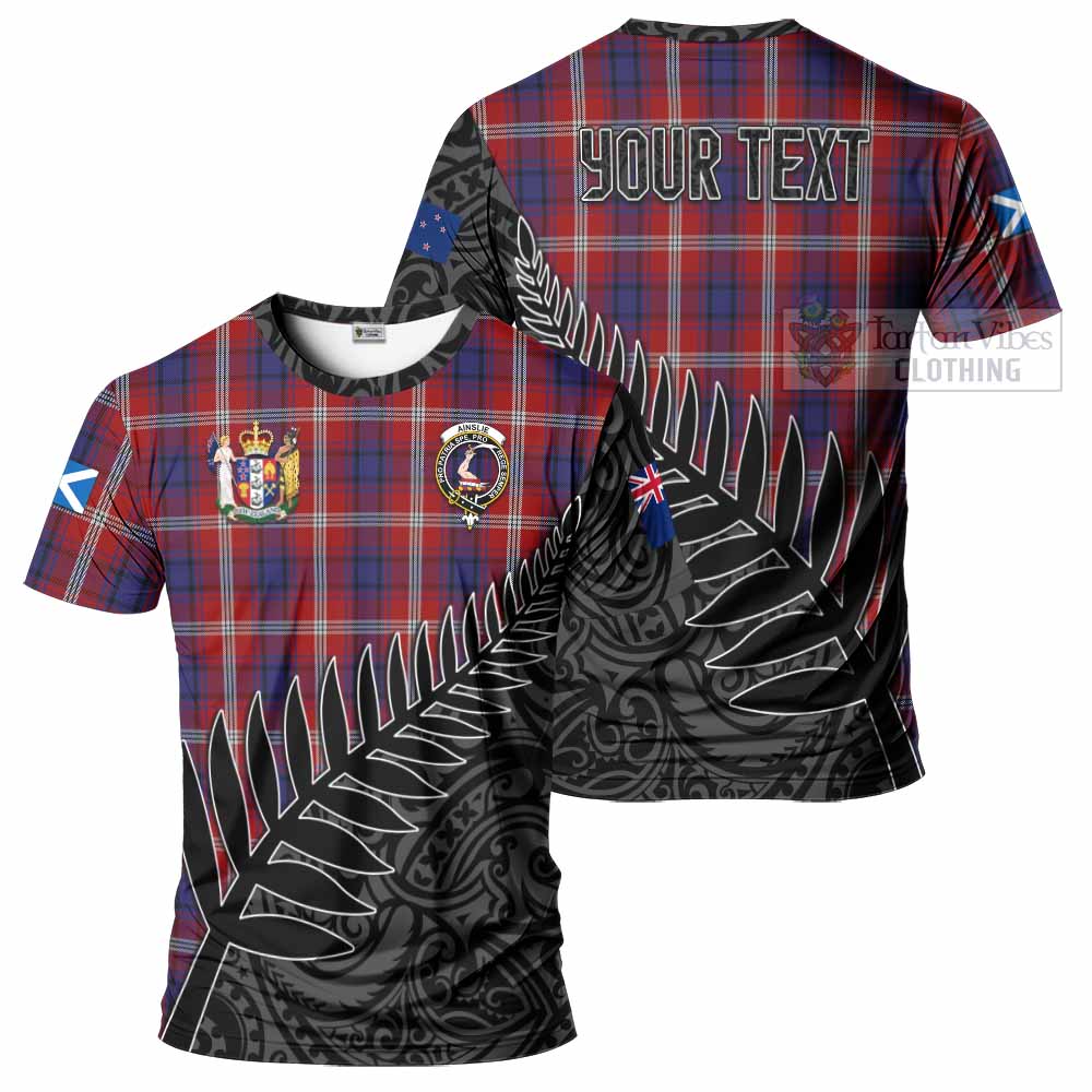 Tartan Vibes Clothing Ainslie Crest Tartan T-Shirt with New Zealand Silver Fern Half Style