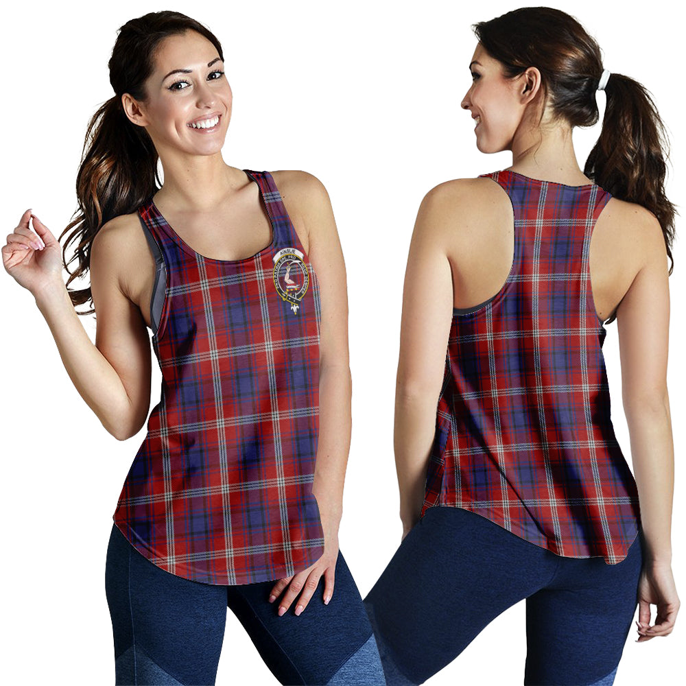 Ainslie Tartan Women Racerback Tanks with Family Crest - Tartanvibesclothing