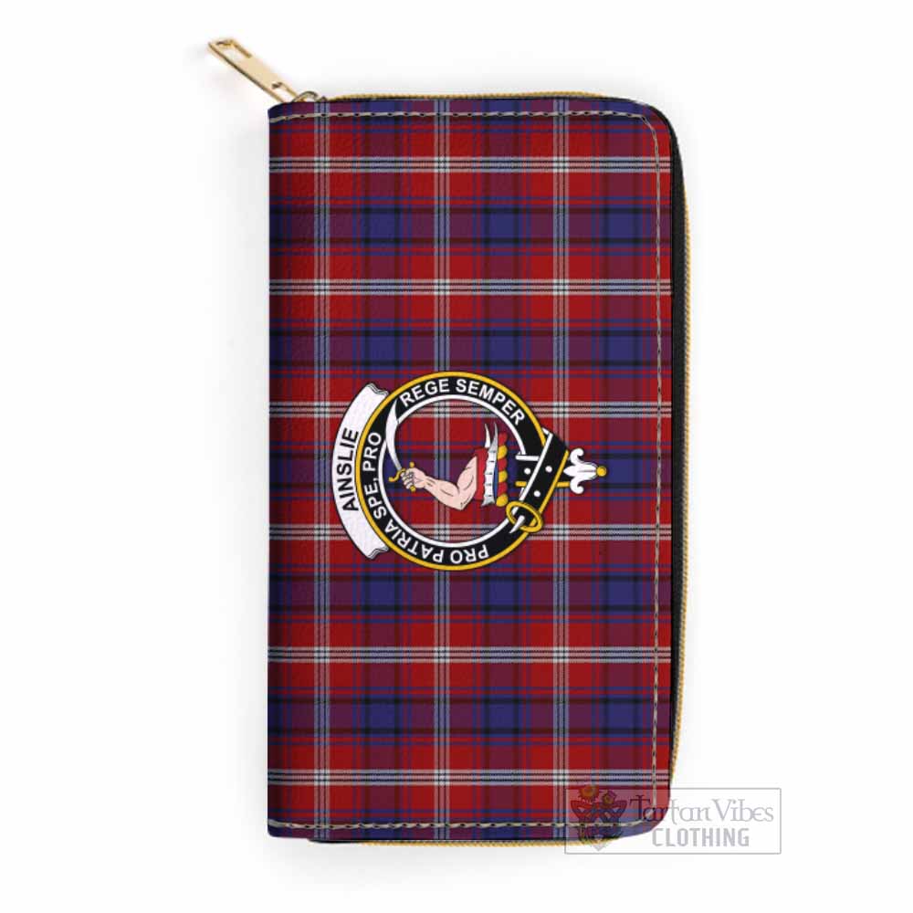 Ainslie Tartan Women's Leather Wallet with Family Crest One Size 19.7*10.5*3.5 cm - Tartan Vibes Clothing