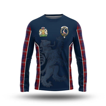 Ainslie Tartan Long Sleeve T-Shirt with Family Crest and Lion Rampant Vibes Sport Style