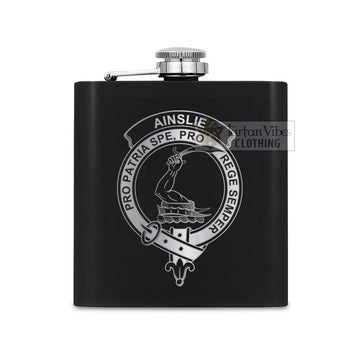 Ainslie Crest Hip Flask Set 7oz Black Stainless Steel with A Gift Box