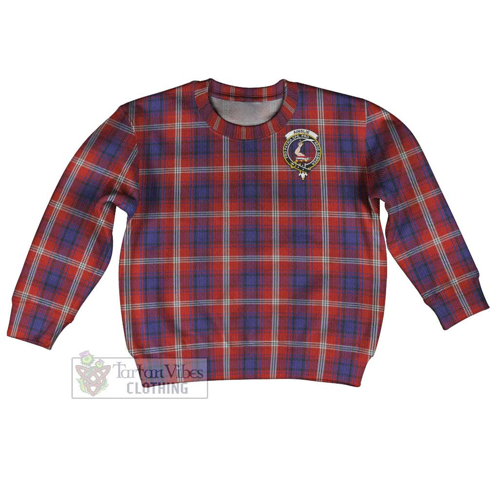 Tartan Vibes Clothing Ainslie Tartan Kid Ugly Sweater with Family Crest