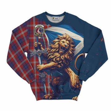 Ainslie Tartan Family Crest Sweatshirt with Scottish Majestic Lion