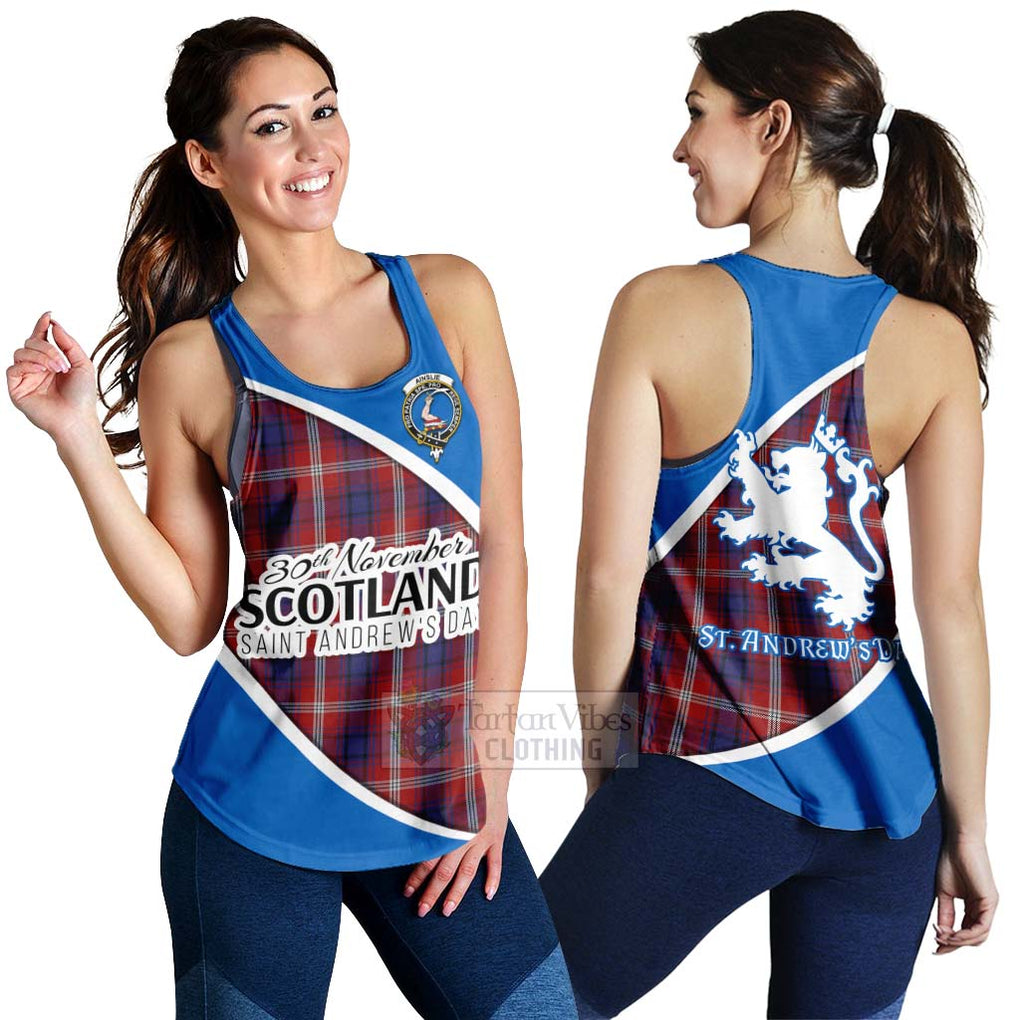 Tartan Vibes Clothing Ainslie Family Crest Tartan Women's Racerback Tanks Celebrate Saint Andrew's Day in Style