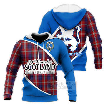 Ainslie Family Crest Tartan Knitted Hoodie Celebrate Saint Andrew's Day in Style