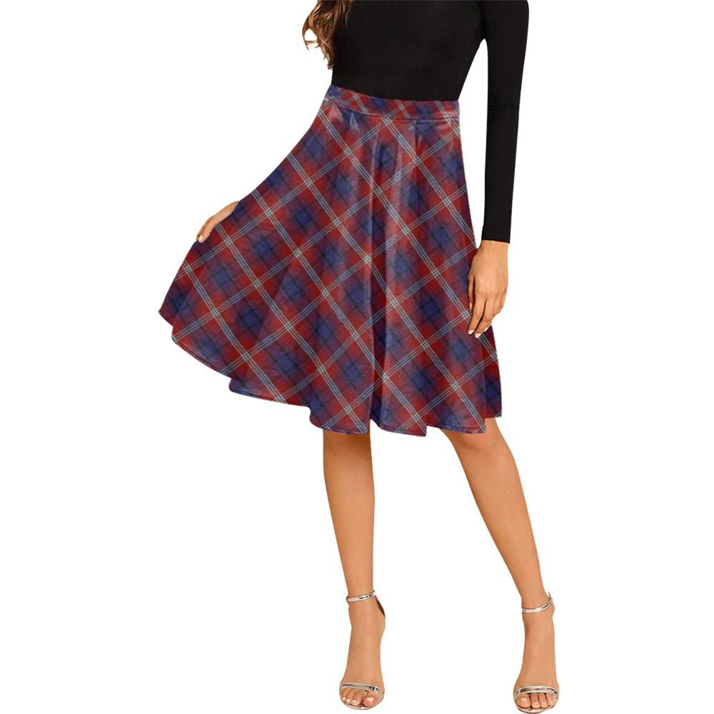 Ainslie Tartan Melete Pleated Midi Skirt Female - Tartanvibesclothing