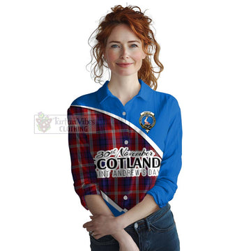 Ainslie Family Crest Tartan Women's Casual Shirt Celebrate Saint Andrew's Day in Style