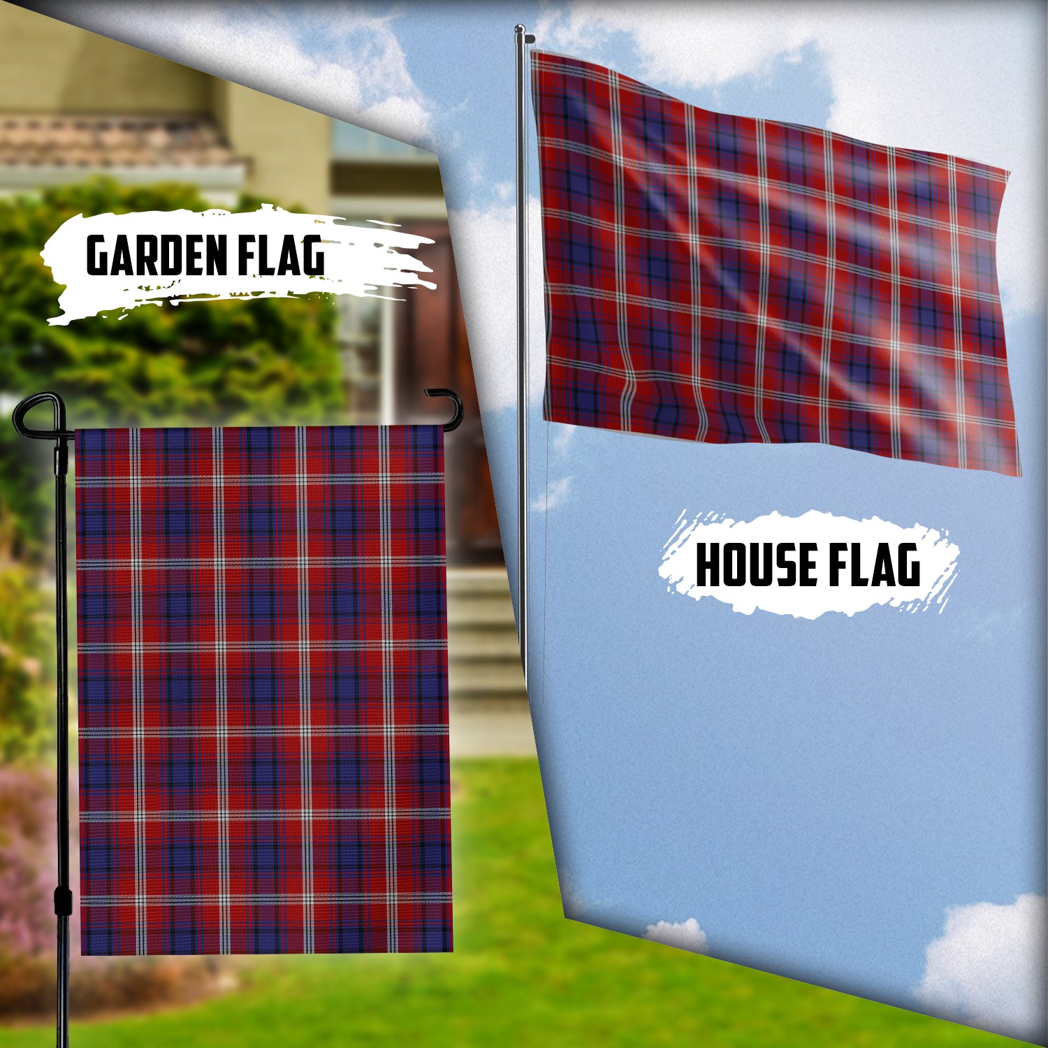 Ainslie Tartan Flag Garden Flag (Vertical) - Tartan Vibes Clothing