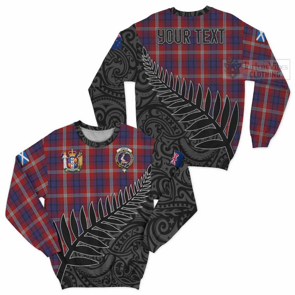 Tartan Vibes Clothing Ainslie Crest Tartan Sweatshirt with New Zealand Silver Fern Half Style