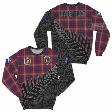 Ainslie Crest Tartan Sweatshirt with New Zealand Silver Fern Half Style