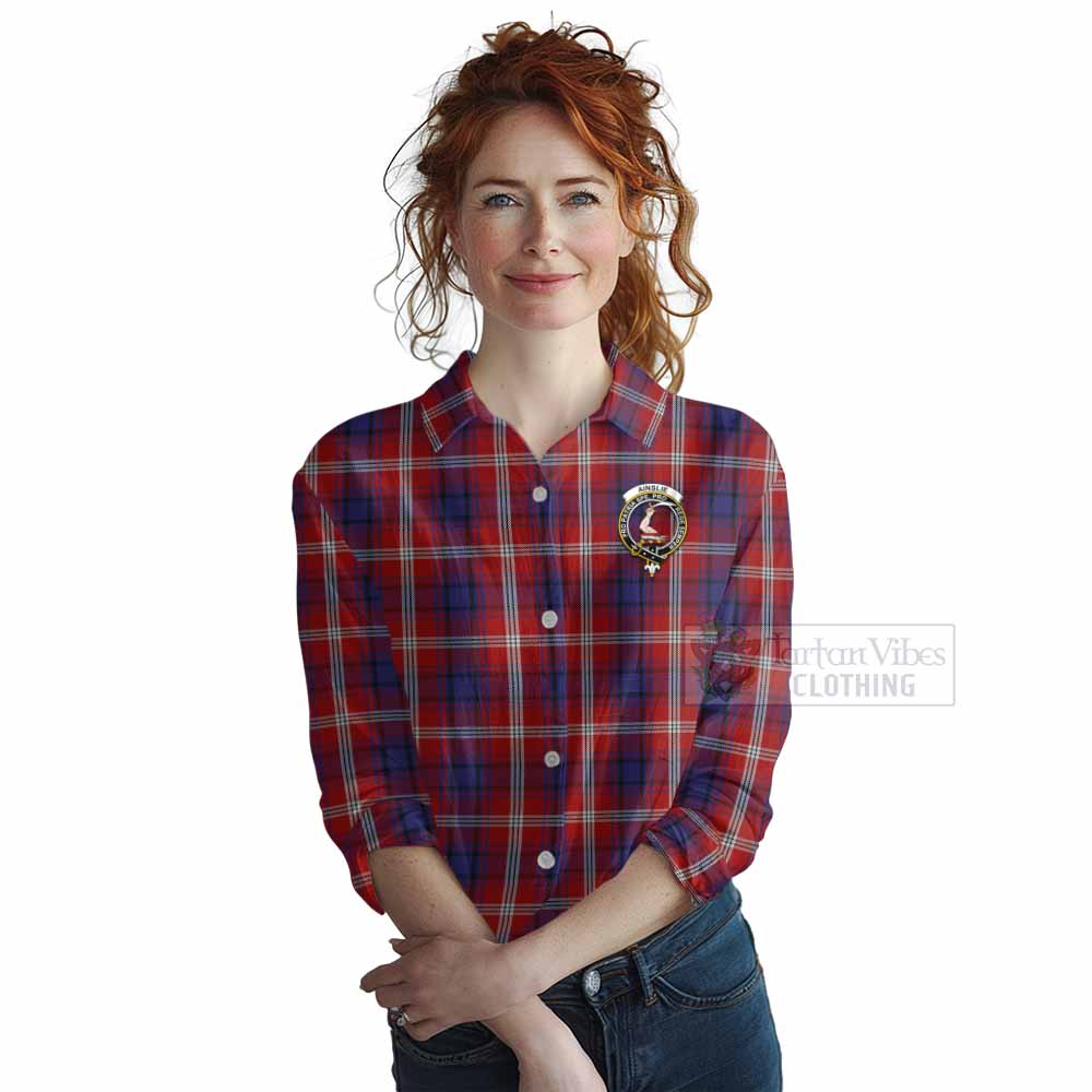 Tartan Vibes Clothing Ainslie Tartan Women's Casual Shirt with Family Crest DNA In Me Style