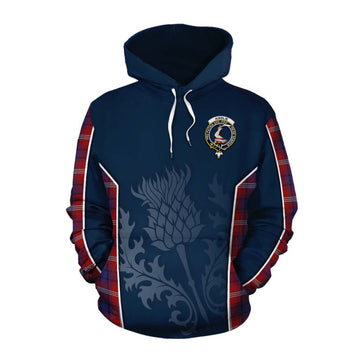 Ainslie Tartan Cotton Hoodie with Family Crest and Scottish Thistle Vibes Sport Style