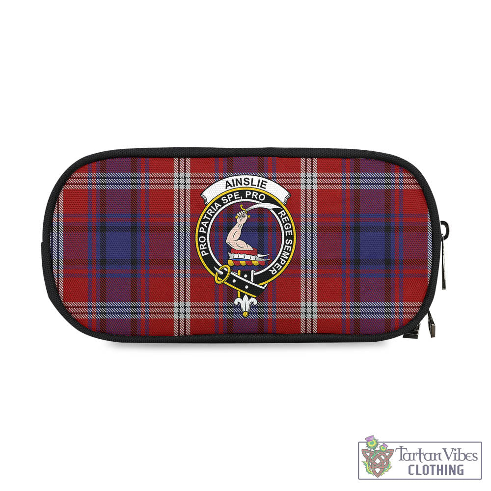 Tartan Vibes Clothing Ainslie Tartan Pen and Pencil Case with Family Crest