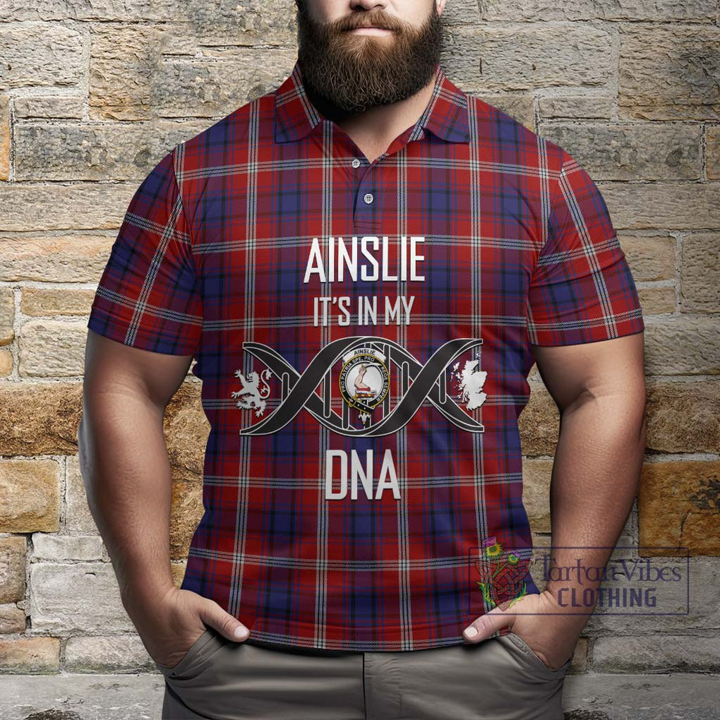 Ainslie Tartan Polo Shirt with Family Crest DNA In Me Style Kid - Tartanvibesclothing Shop