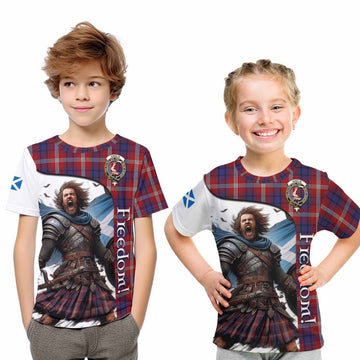 Ainslie Crest Tartan Kid T-Shirt Inspired by the Freedom of Scottish Warrior